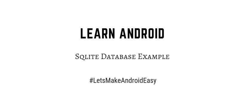 Android Sqlite Database Example
