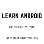 Android context menu java snippet code download