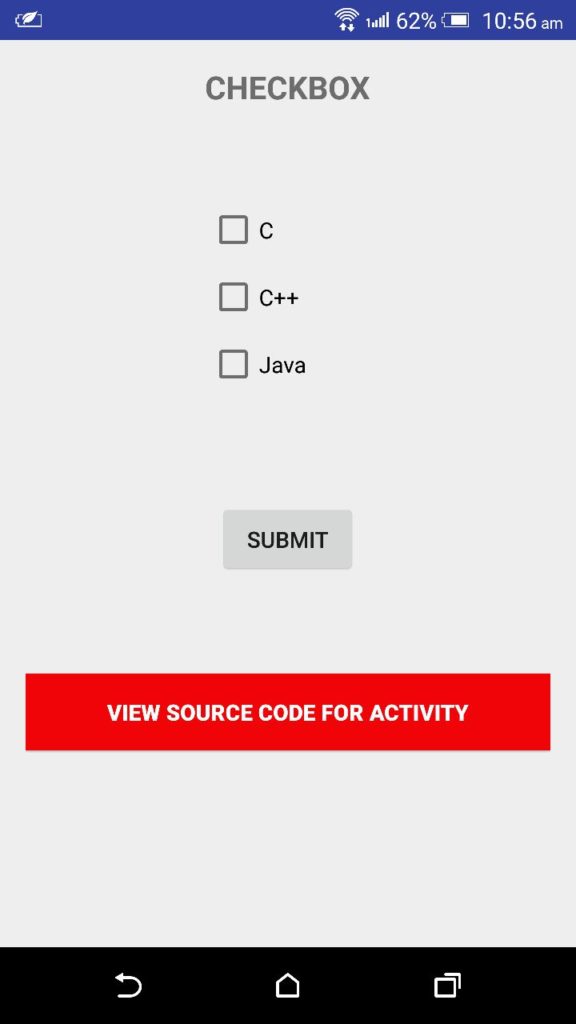 Easy Learning - Android Programs | CheckBox Code