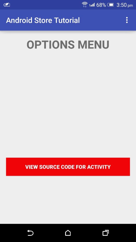 Easy Learning - Android Programs | Options Menu Code
