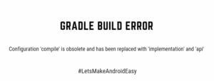 Configuration 'compile' is obsolete