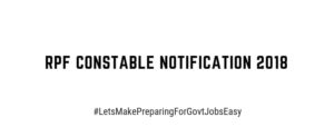 rpf Constable notification 2018