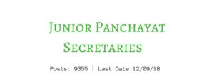 Jr Panchayat Secretary 2018 exam pattern study material pdf download