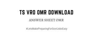 TS VRO OMR Answer Sheet Download