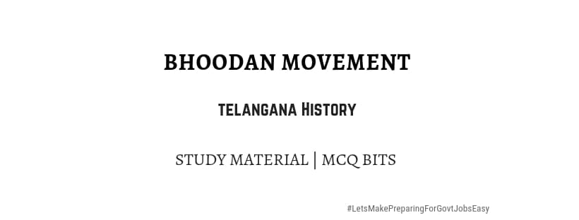 Bhoodan movement in telangana