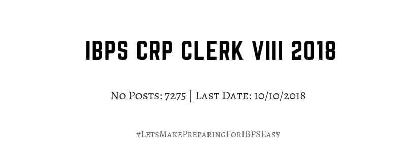 IBPS Clerk VIII Recruitment 2018