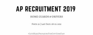 AP Home Guard drivers Recruitment 2019