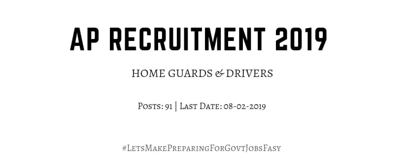 AP Home Guard drivers Recruitment 2019