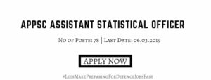APPSC Assistant Statistical Officer 2019
