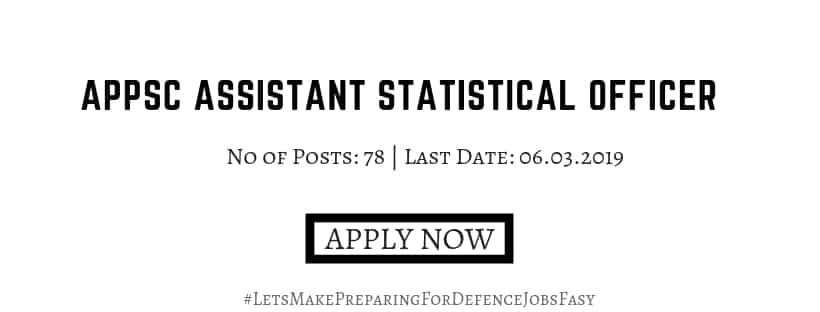 APPSC Assistant Statistical Officer 2019