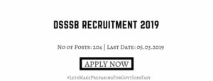 DSSSB Recruitment 2019