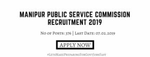 Manipur MPSC Recruitment 2019