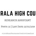 Kerala high court research assistant 2019