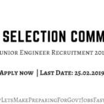 SSC JE Recruitment 2019