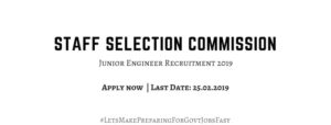 SSC JE Recruitment 2019