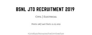 bsnl jto recruitment 2019