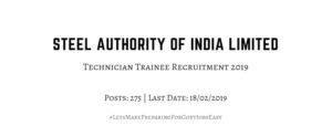 sail technician trainee recruitment 2019
