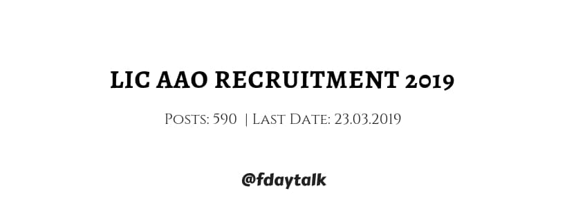 LIC AAO Recruitment 2019