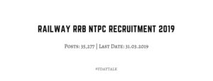 RRB railway ntpc 2019