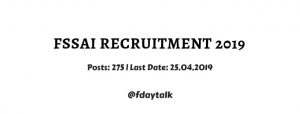 fssai recruitment 2019 apply online