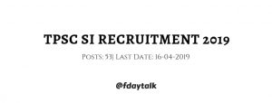 tpsc si recruitment 2019