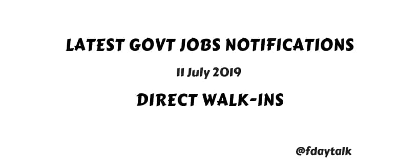latest govt job notifications 2019