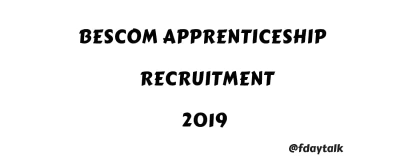 Bescom Apprenticeship Training Engineers Recruitment 2019