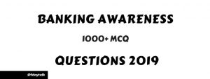 banking awareness questions 2019