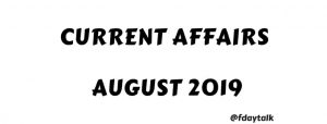Current Affairs August 2019 PDF download