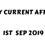 Daily Current Affairs 1 Sep 2019