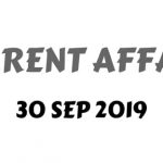 Complete September Current Affairs 2019