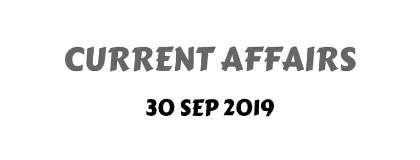 Complete September Current Affairs 2019