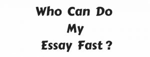 Who Can Do My Essay Fast ?