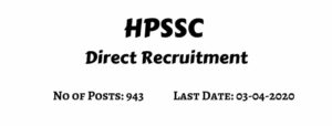 HPSSC Direct Recruitment Notification 2020
