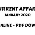 Current Affairs January 2020 PDF Download
