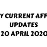 CurrentAffairs 20 April 2020
