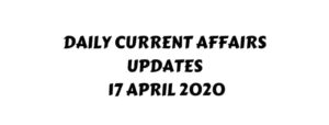Today current affairs pdf April 2020