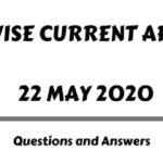 Current Affairs Questions and Answers 22 May 2020