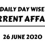 Current Affairs One Liner 26 June 2020