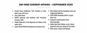 Current Affairs 1 September 2020 PDF