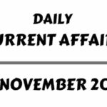 Current Affairs 3 November 2020