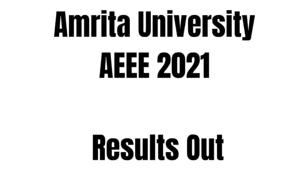 Amrita University AEEE 2021 Results Out