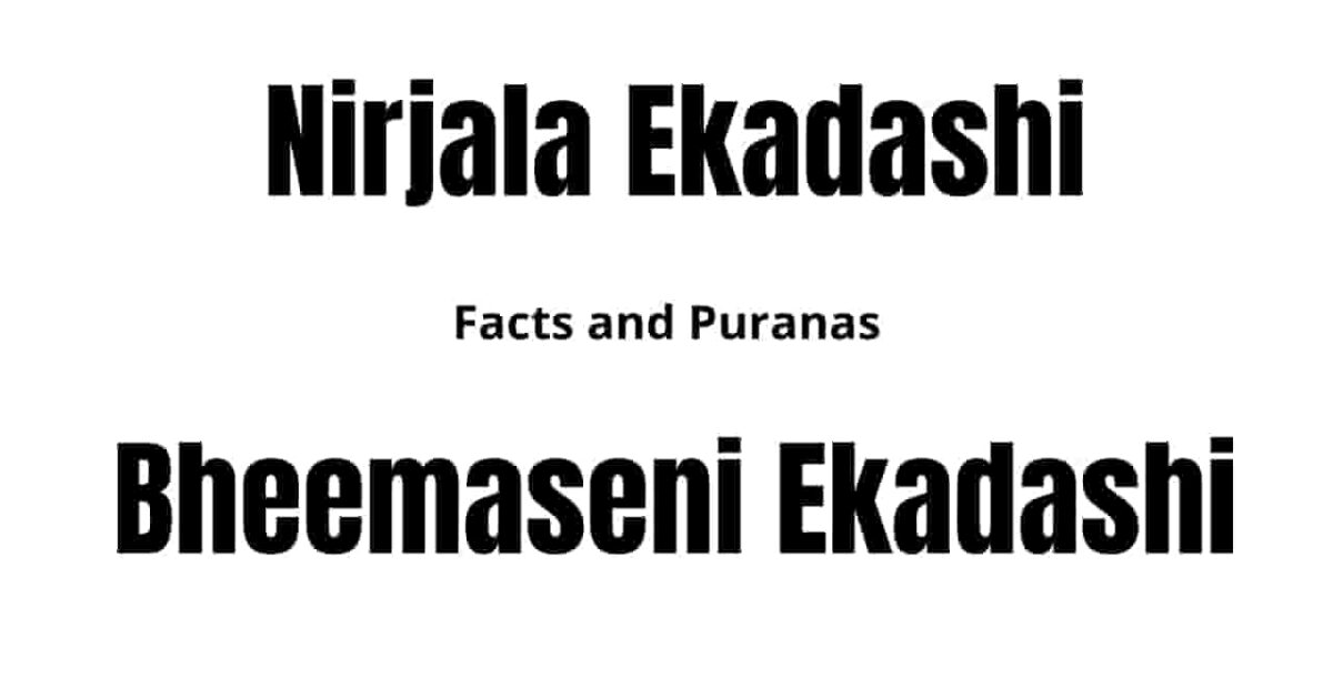 Why Nirjala ekadashi vrat kathaEkadashi Bheemaseni Ekadashi obsereved