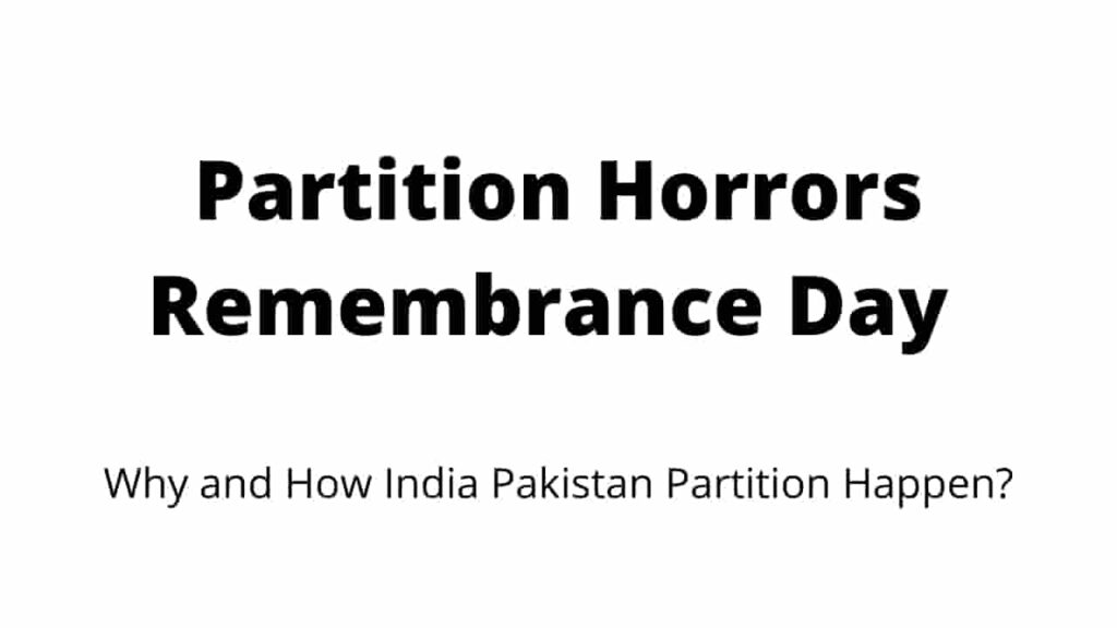 Partition Horrors Remembrance Day