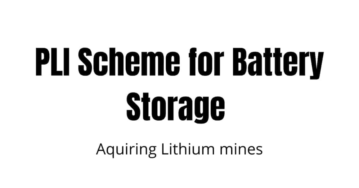 PLI Scheme for Battery Storage
