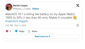 apple watch battery drain
