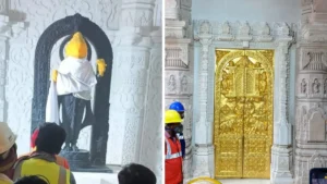 Ram Lalla idol unveiled in Ayodhya temple; 1st Photo Of Ram Lalla Idol Inside Sanctum Sanctorum