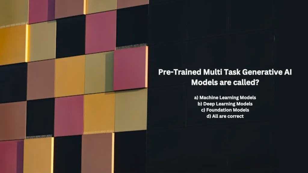 Pre-Trained Multi Task Generative AI Models are called