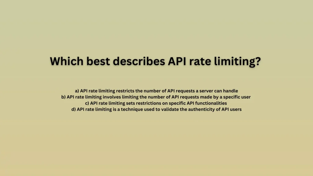 Which best describes API rate limiting?