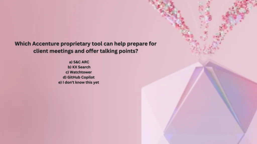 Which Accenture proprietary tool can help prepare for client meetings and offer talking points?